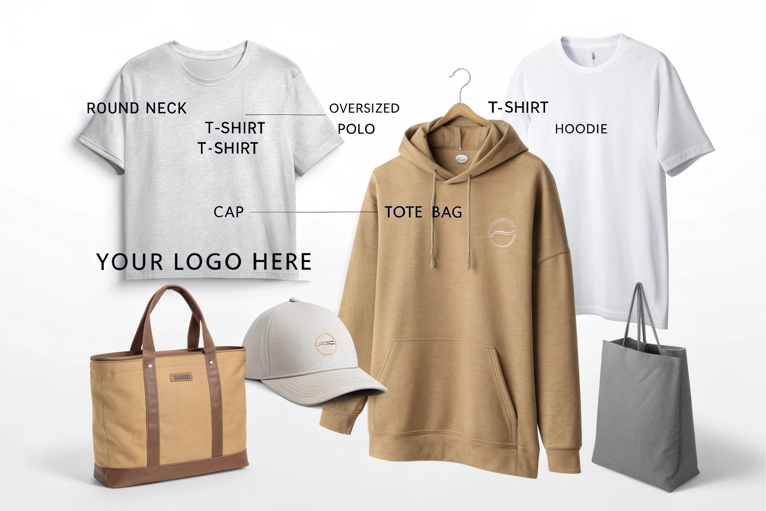 Premium 3D apparel composition for JSM Enterprise hero banner.
